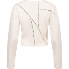Rib Patchwork Top - Off-White