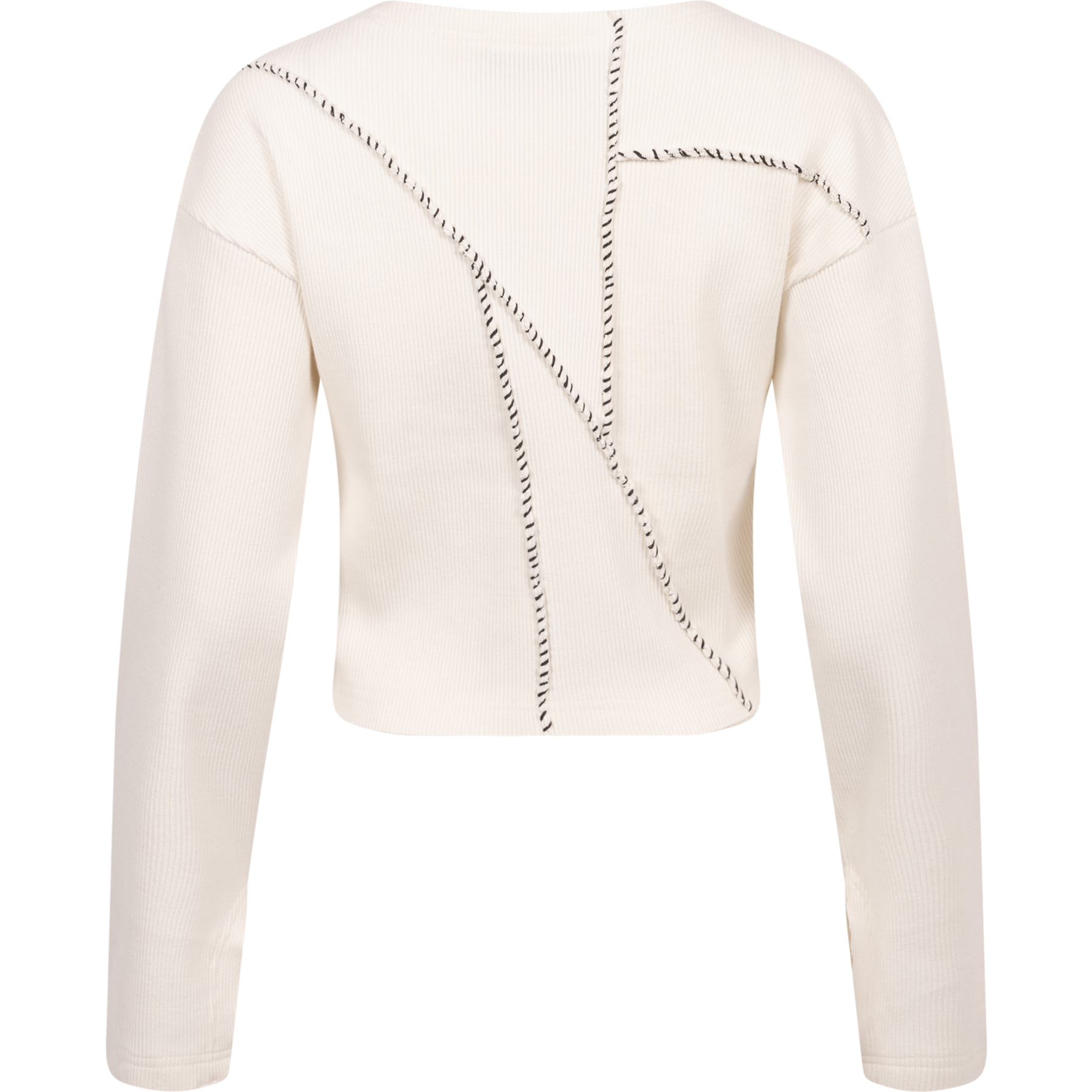 Rib Patchwork Top - Off-White