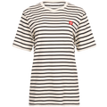 Ace Badge T-Shirt - Off-White/Black Stripes