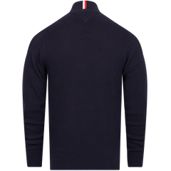 Interlaced Structure Zip Mock - Desert Sky