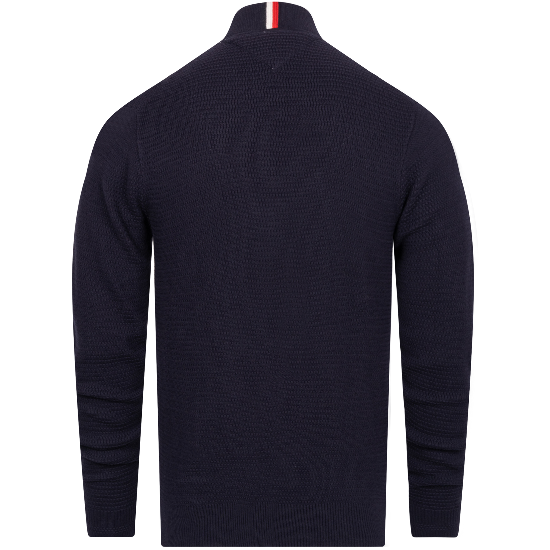 Interlaced Structure Zip Mock - Desert Sky