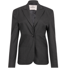 Hourglass Blazer - Grey Pinstripe