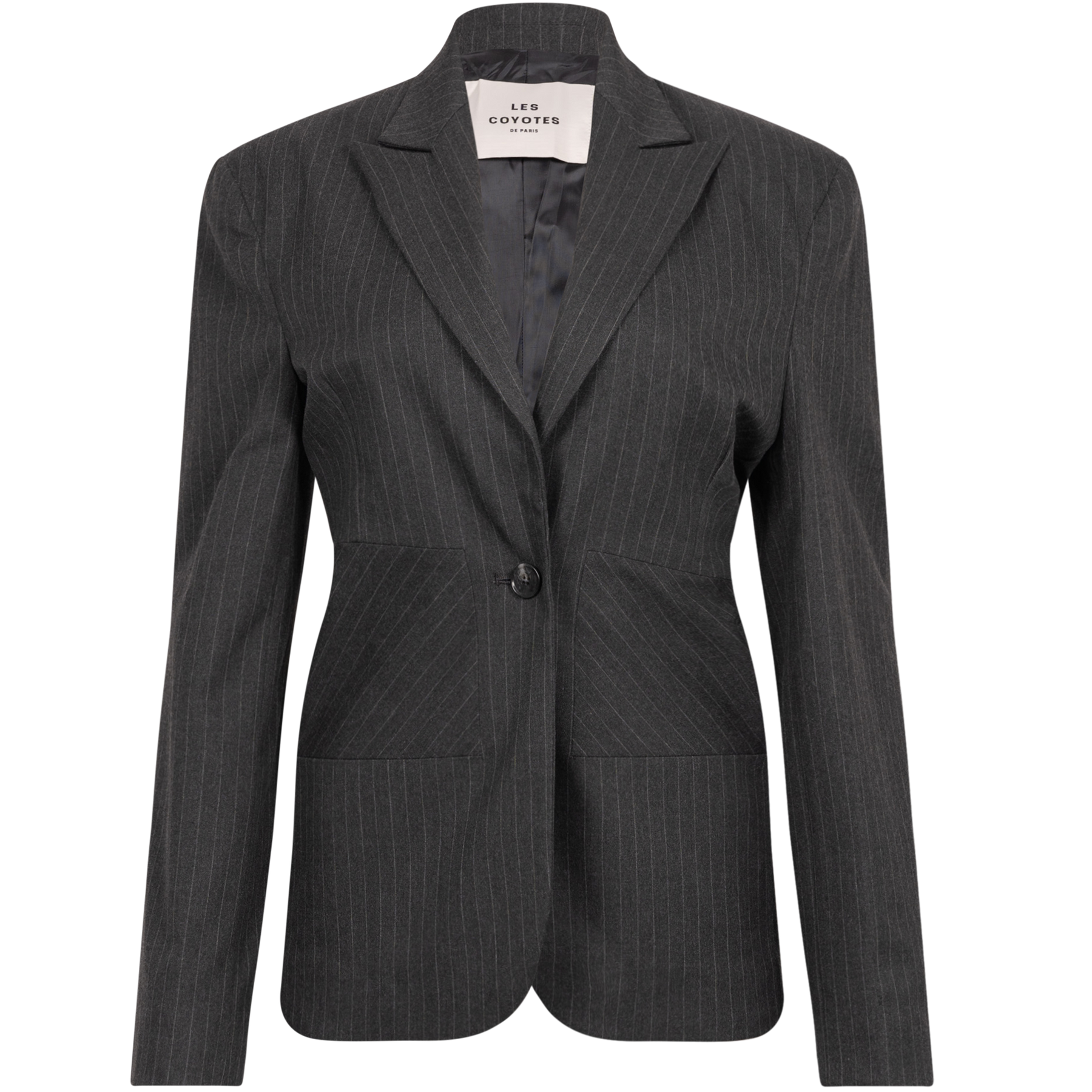 Hourglass Blazer - Grå Pinstripe