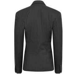 Hourglass Blazer - Grey Pinstripe