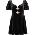 Velvet Sweetheart Mini Dress - Black