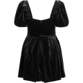 Velvet Sweetheart Mini Dress - Black