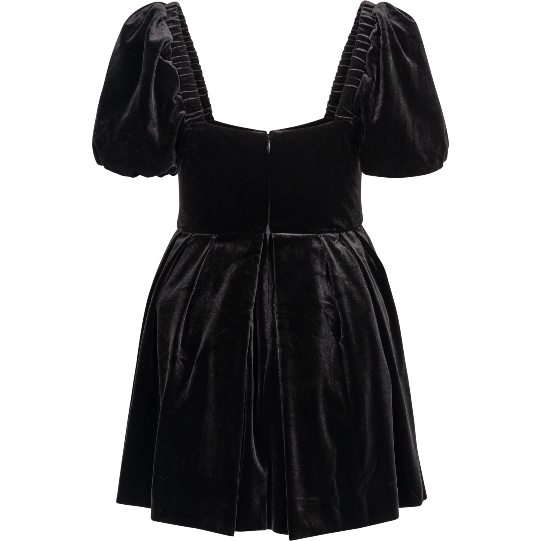 Velvet Sweetheart Mini Dress - Black