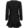 Boucle V-Neck Mini Dress - Black