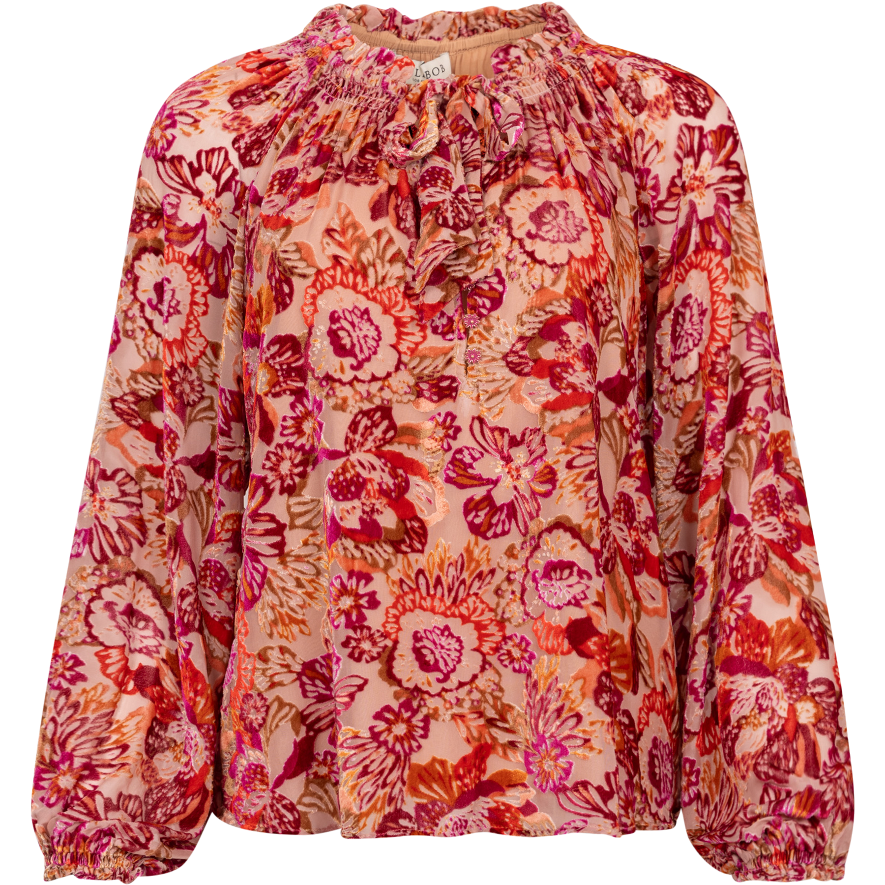 Alba Velvet Burnout Blouse - Pink
