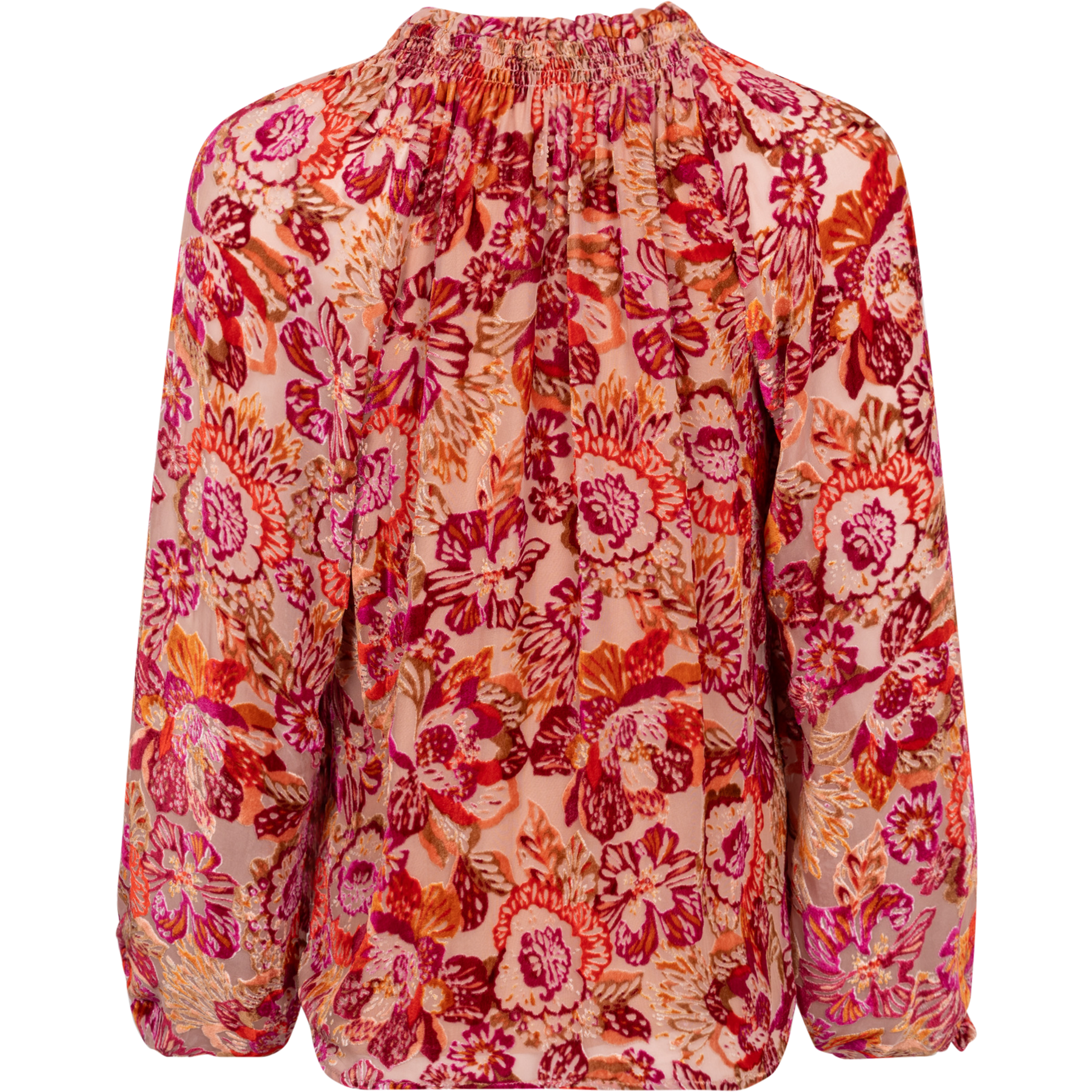 Alba Velvet Burnout Blouse - Pink