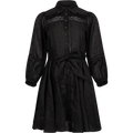 Florina Solid Linen Dress - Black