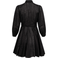 Florina Solid Linen Dress - Black