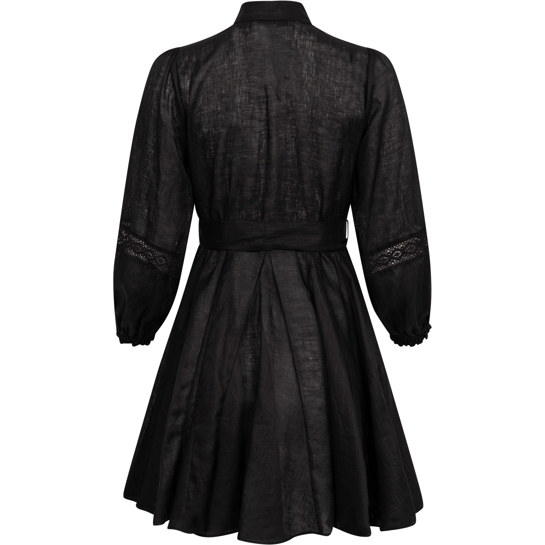 Florina Solid Linen Dress - Black