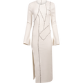 Rib Patchwork Dress - Off-White