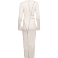 Rib Patchwork Dress - Off-White