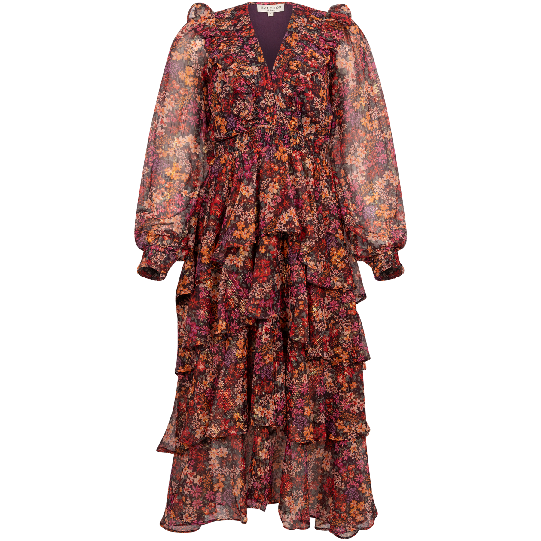 Jeanne Tiered Skirt Dress - Gold