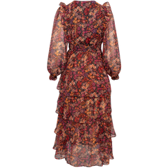 Jeanne Tiered Skirt Dress - Gold