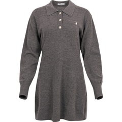 Cosmo Button Dress - Grey Melange