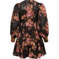 Golden Georgette Mini Dress - Autumn Bouquet