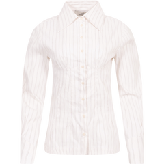 Fitted Bustier Shirt - White Pinstripe