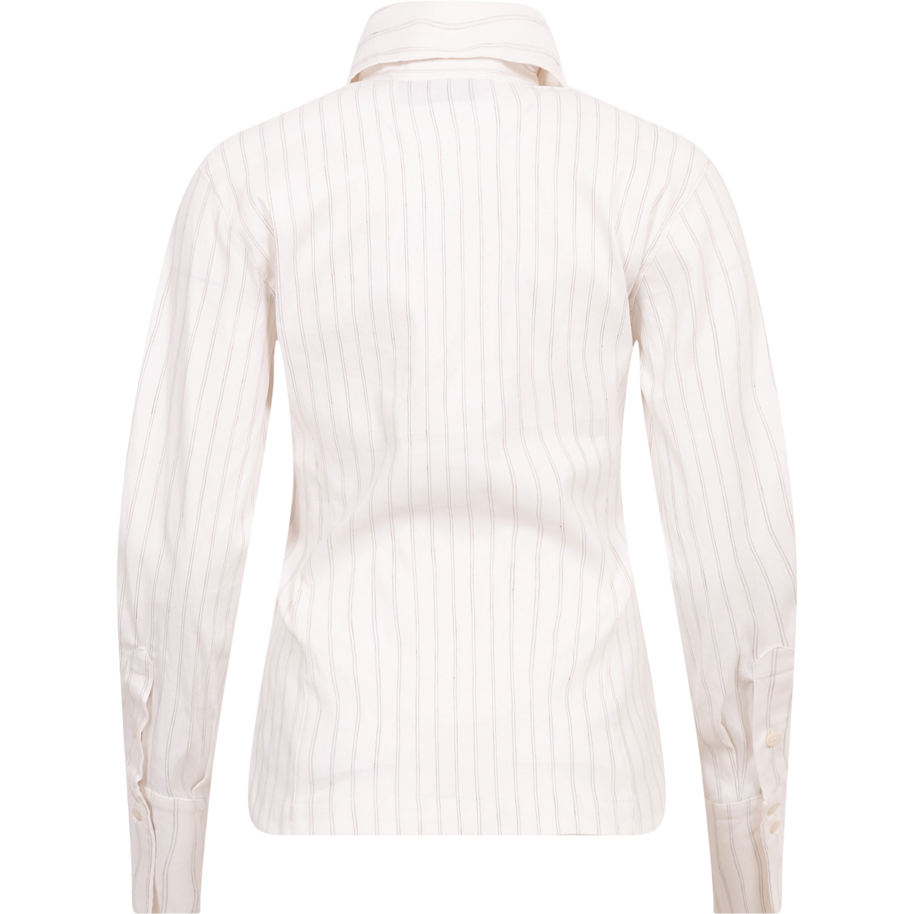 Fitted Bustier Shirt - White Pinstripe