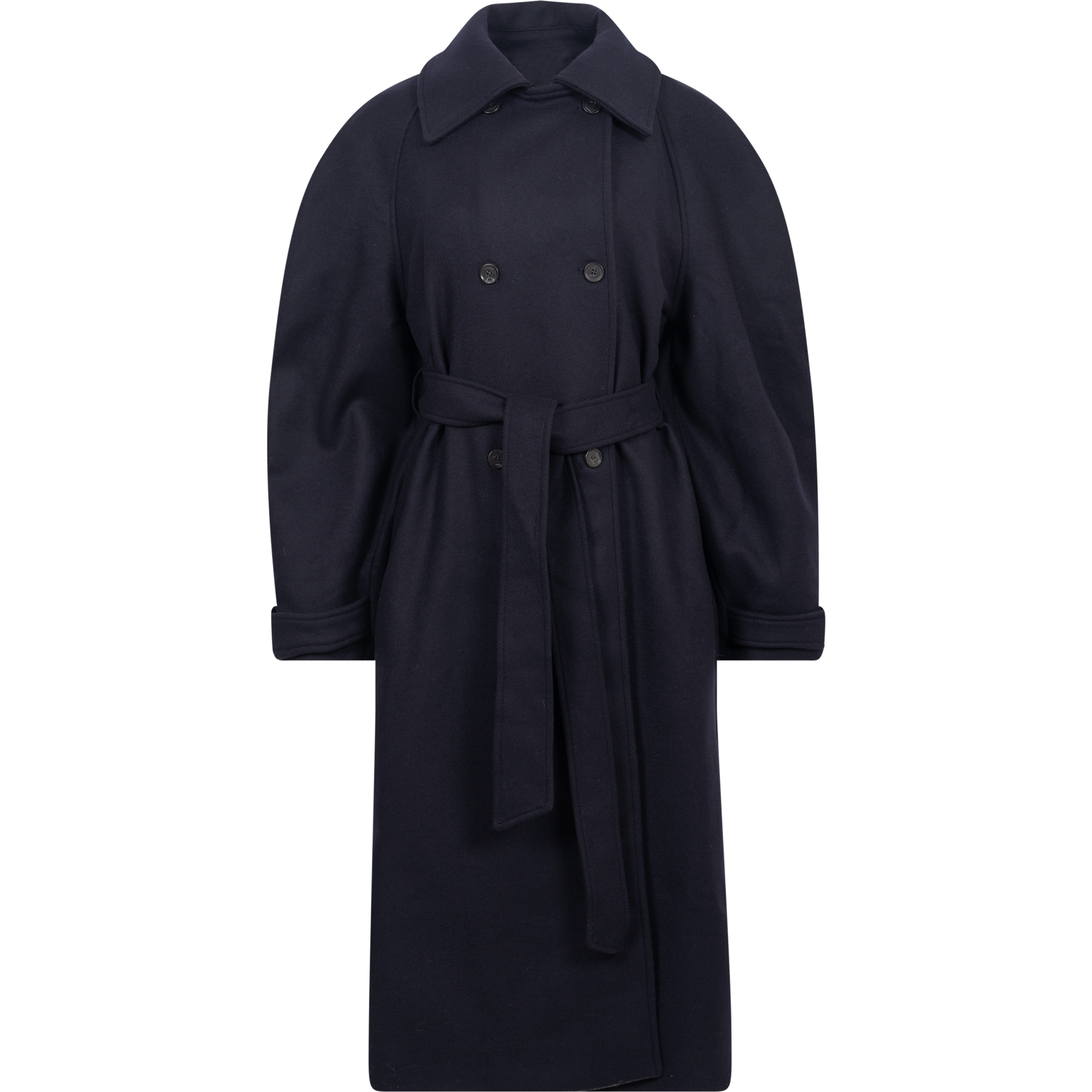 Wool Trench Coat - Navy