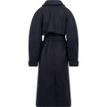 Wool Trench Coat - Navy