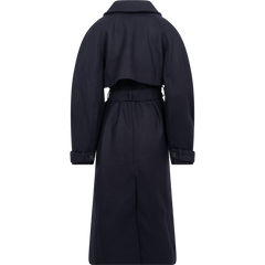 Wool Trench Coat - Navy