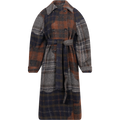 Wool Trench Coat - Dark Patchwork Check