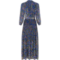 Heloise Long Dress Silk-Vis - Blue