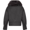 Charlie Jacket - Faux Fur - Wool Dark Grey