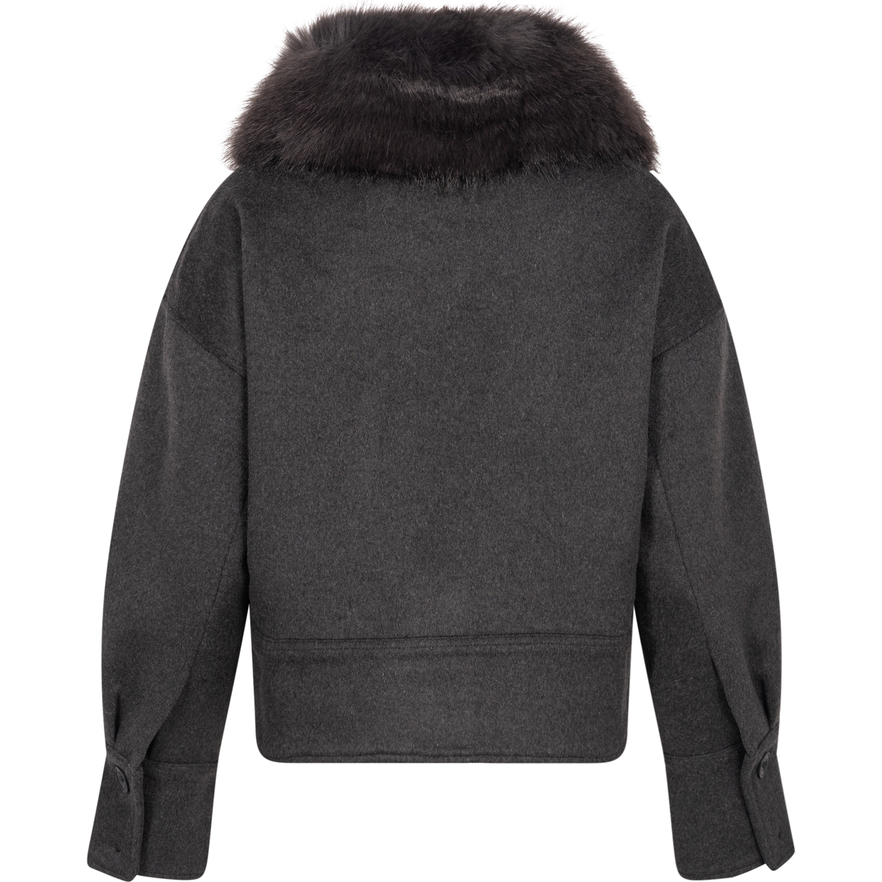 Charlie Jacket - Faux Fur - Wool Dark Grey