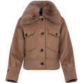 Charlie Jacket - Faux Fur - Wool Brown
