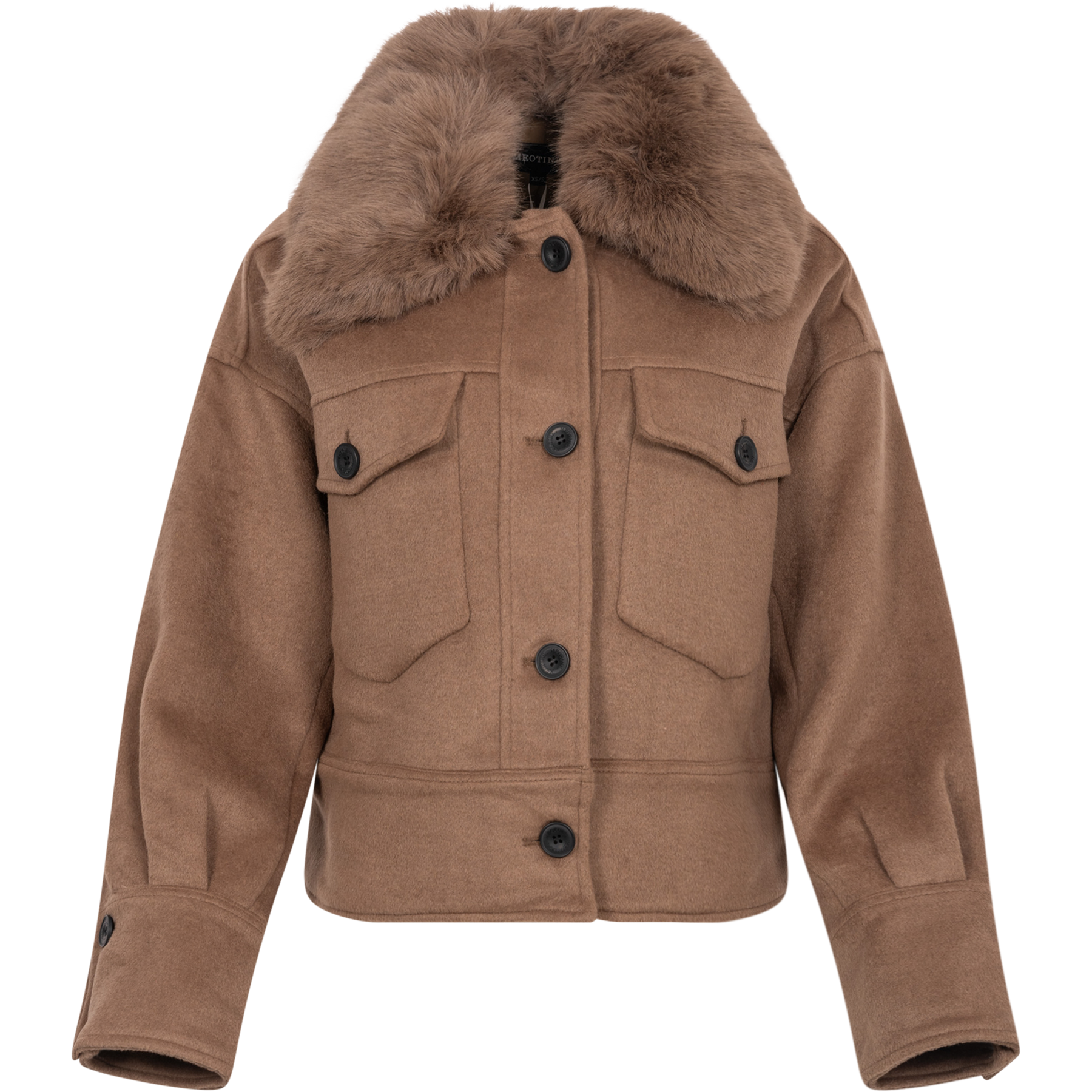Charlie Jacket - Faux Fur - Wool Brown