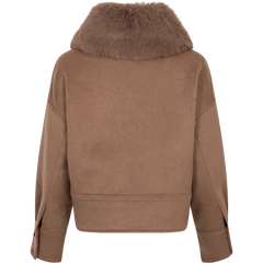 Charlie Jacket - Faux Fur - Wool Brown