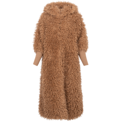 Faux Fur Coat - Camel