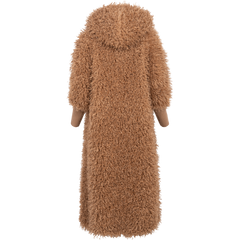 Faux Fur Coat - Camel