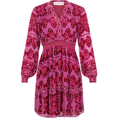 Camila Dress Velvet Burnout - Rose