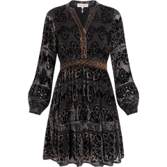Camila Dress Velvet Burnout - Black