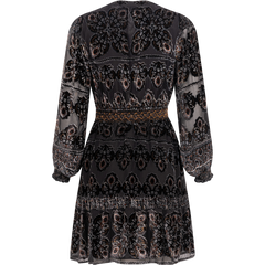 Camila Dress Velvet Burnout - Black