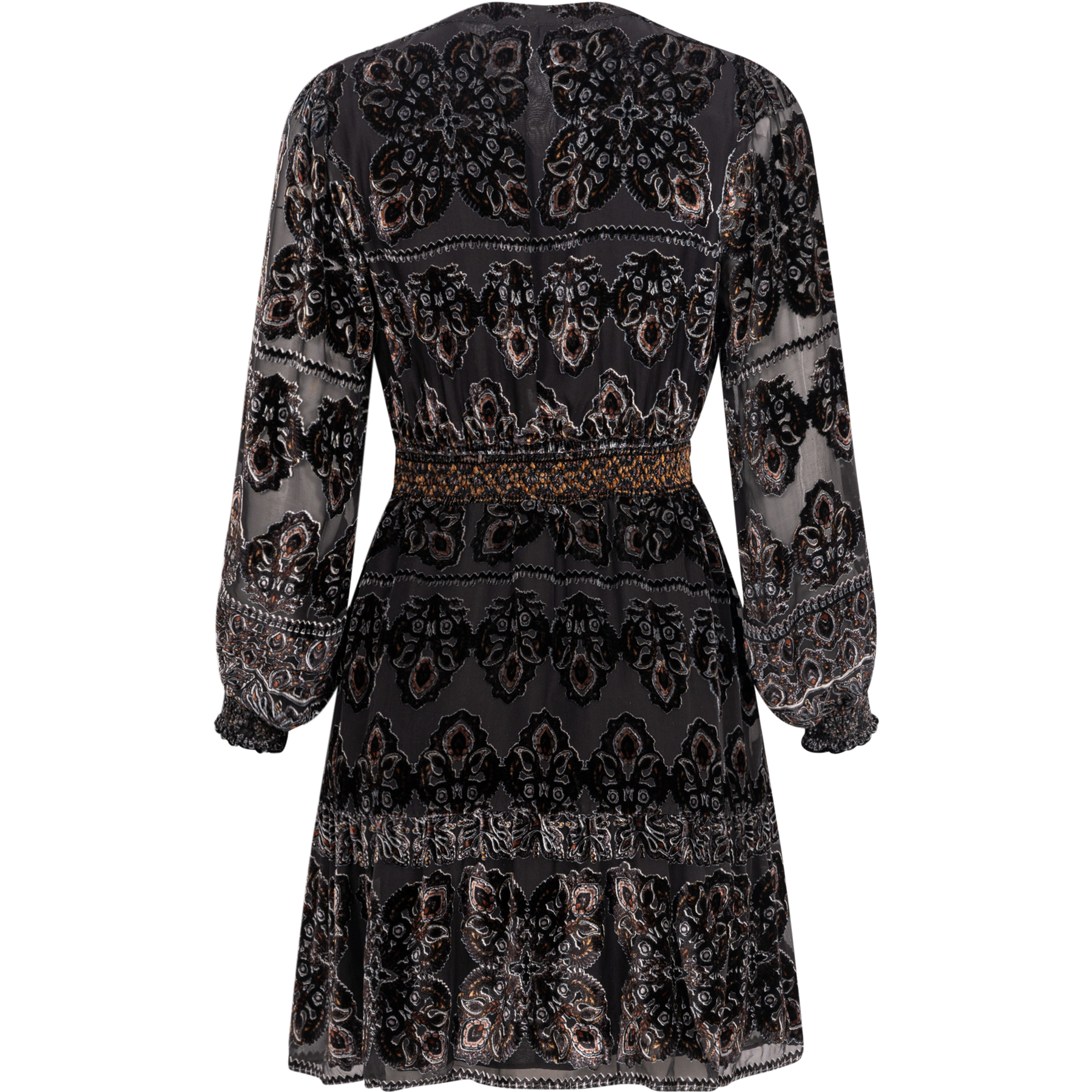 Camila Dress Velvet Burnout - Black