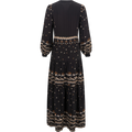 Audrey Long Dress W Embrodey - Black