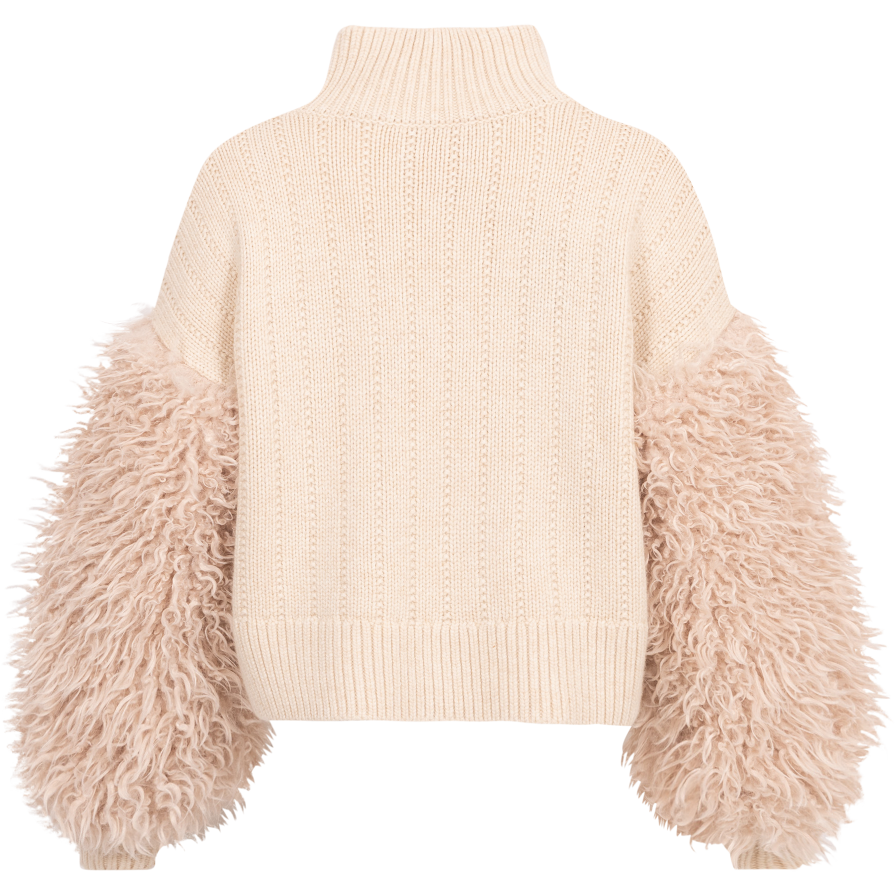 Faux Fur Turtleneck - Off White