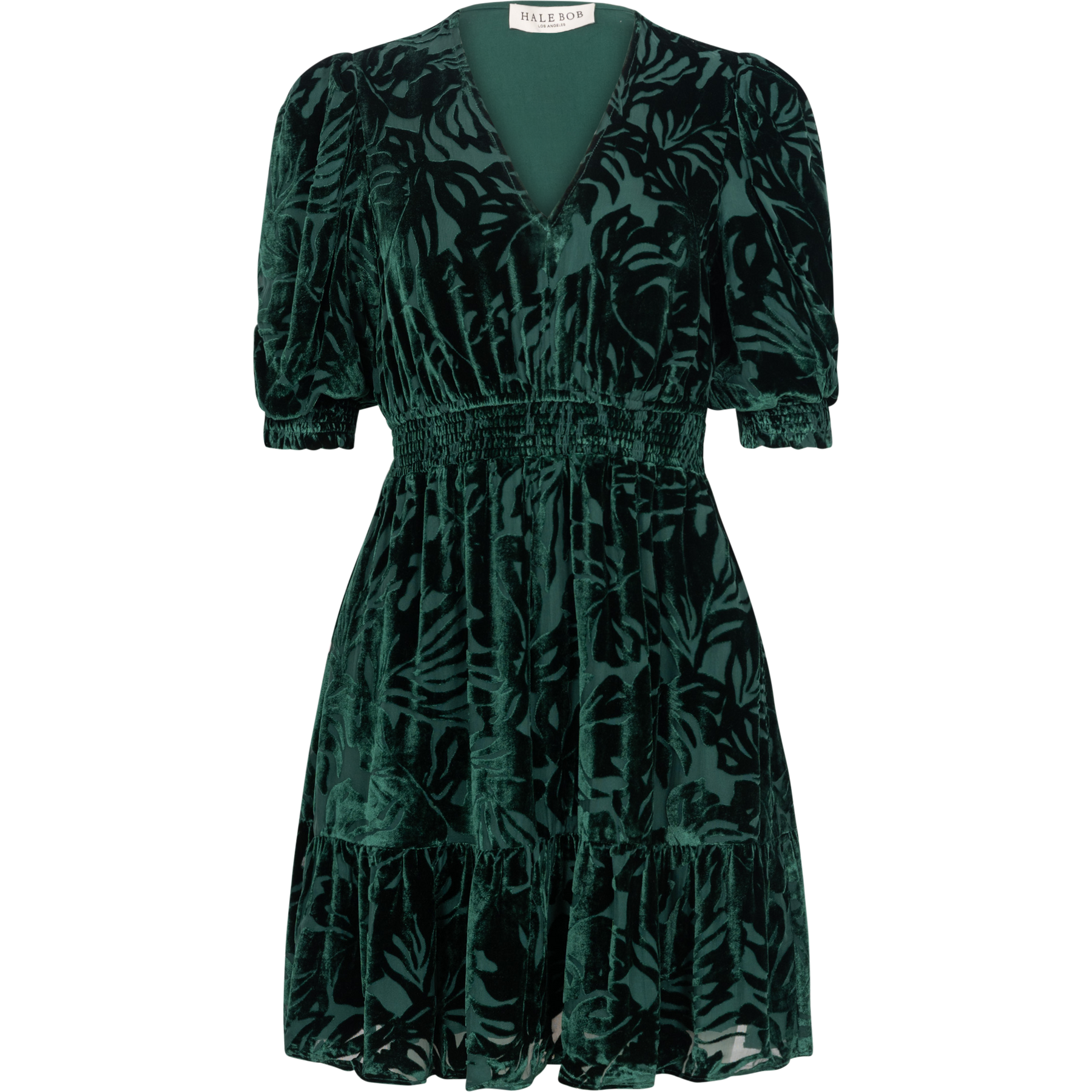 Willow Dress Silk Burn Out - Green