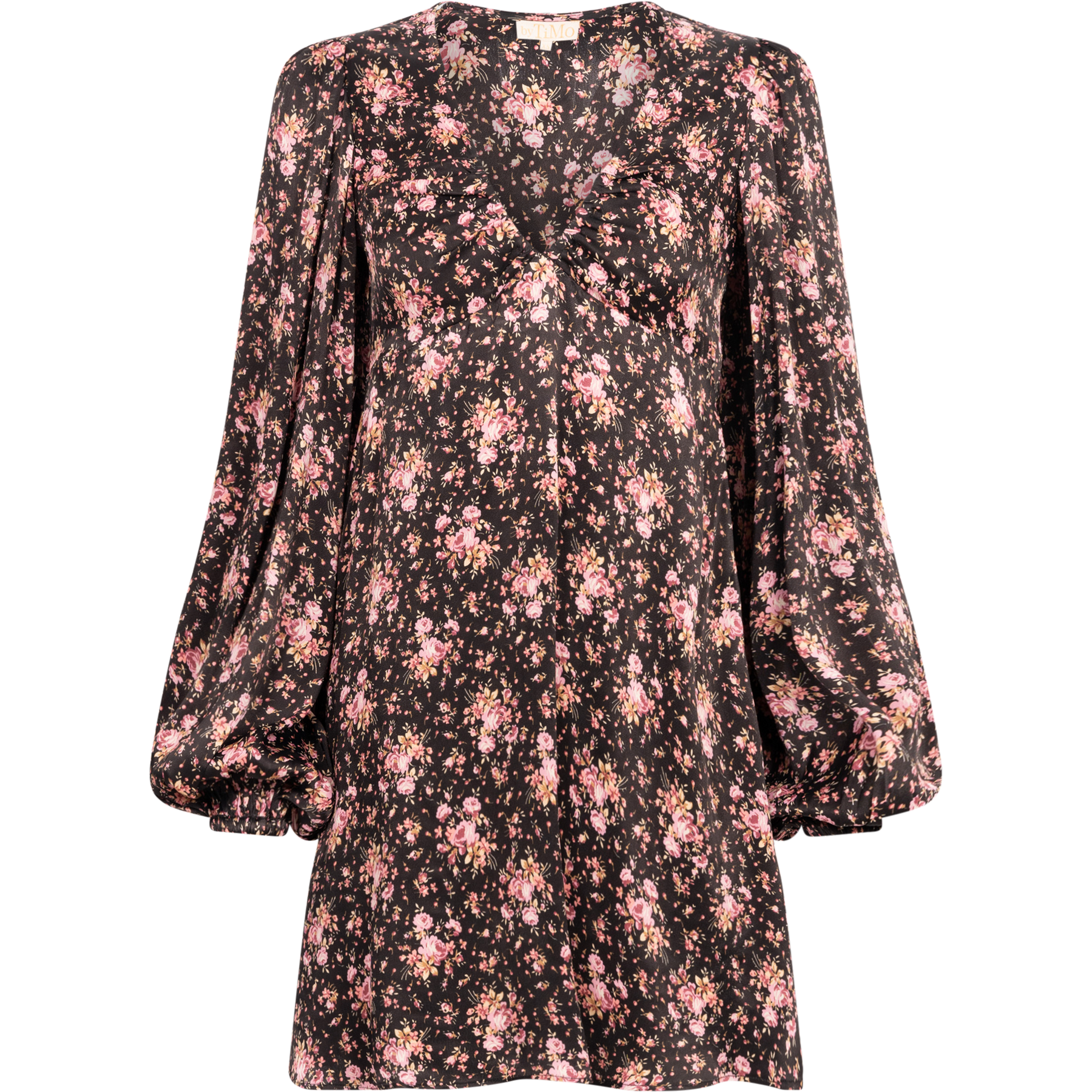 Crépe Satin Mini Dress - Flower Petals