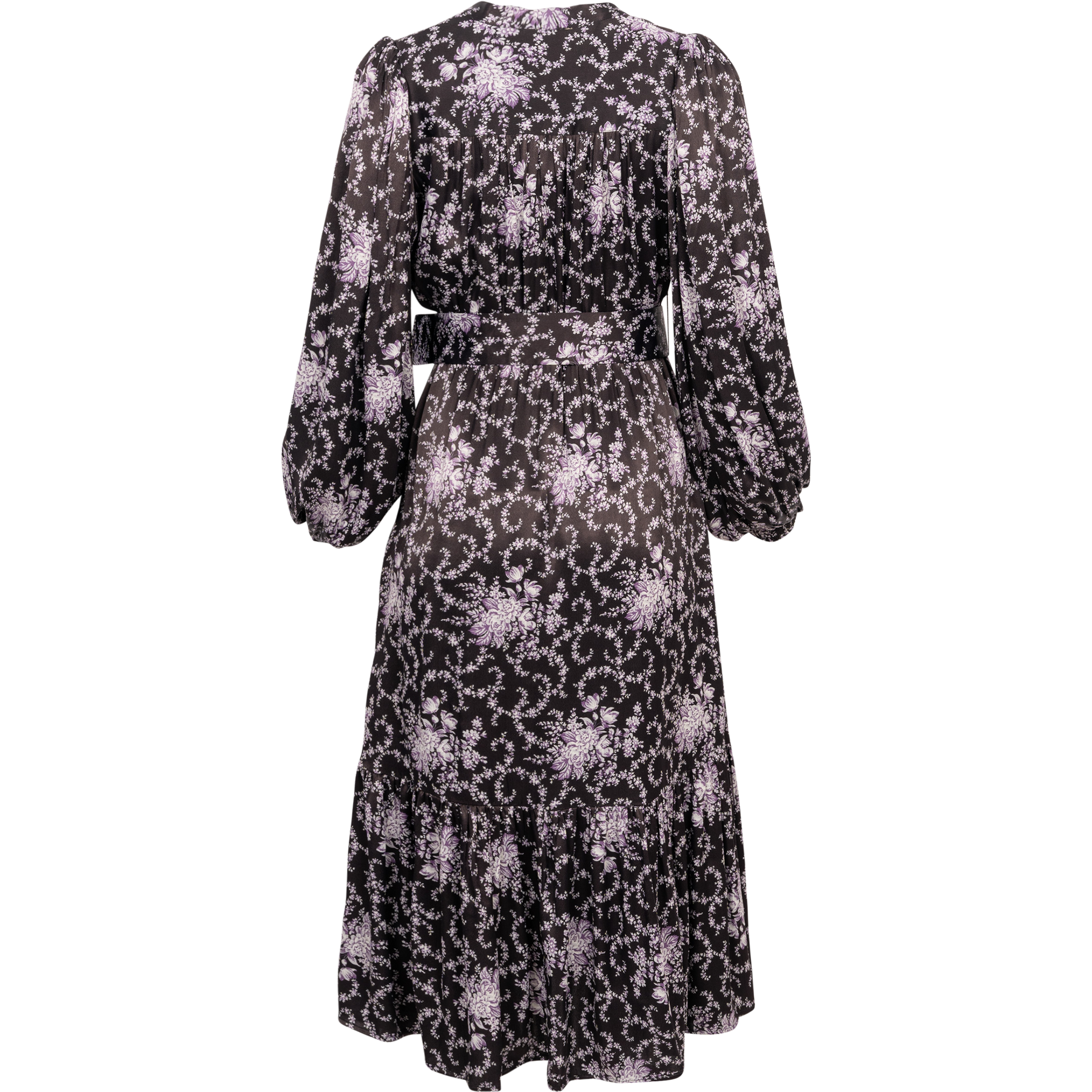 byTiMo Crépe Satin Midi Dress - Night Flowers