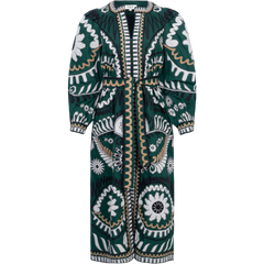 Charlough Print L/Slv Caftan - Green