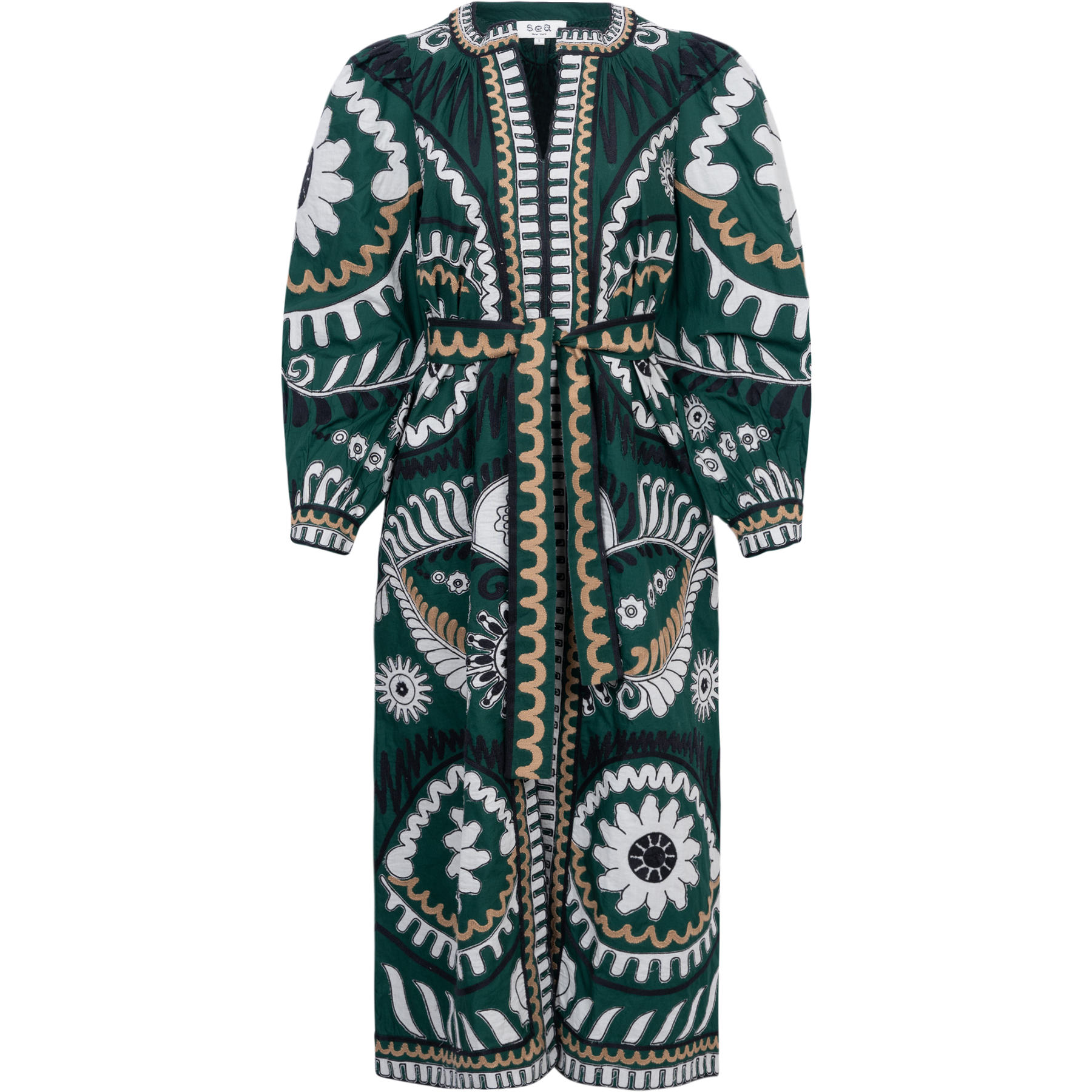 Charlough Print L/Slv Caftan - Green