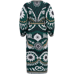 Charlough Print L/Slv Caftan - Green