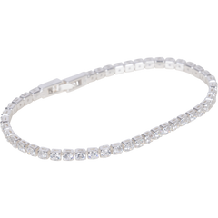 Crystal Tennis Bracelet - Silver